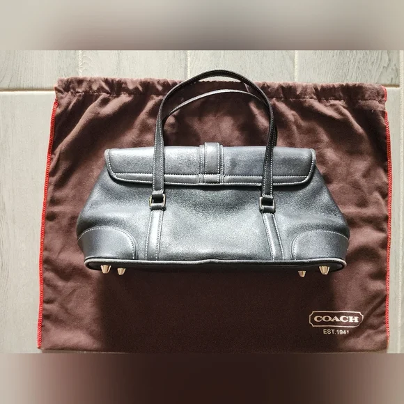 Coach Hampton Black Leather Satchel & Matching Wallet - Picture 9 of 16